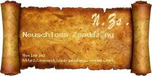 Neuschloss Zsadány névjegykártya